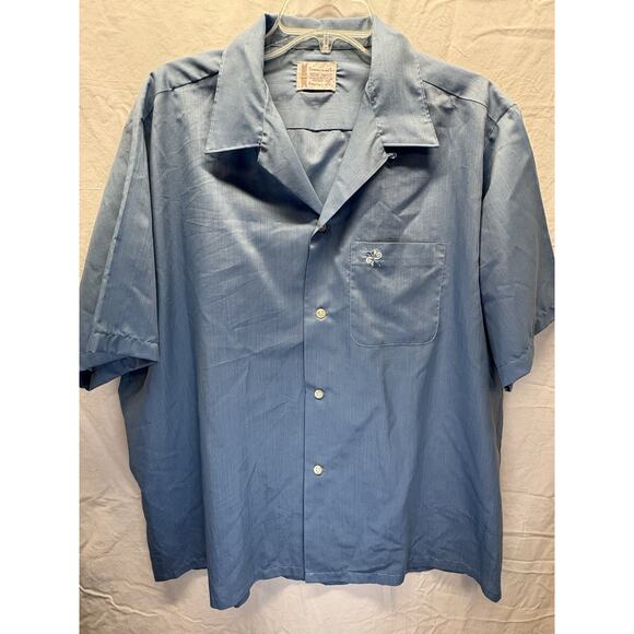 True Vintage Penneys Towncraft Shirt Sz XL Blue Plaid Penn Prest 60s One Pocket - Picture 10 of 10